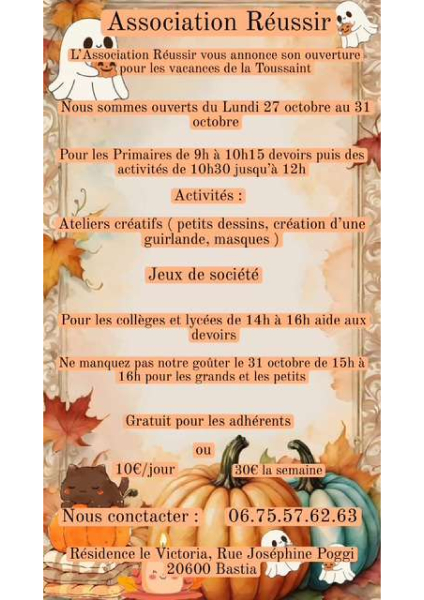 Vacances octobre
